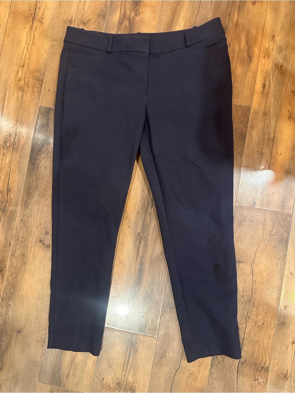LOFT Curvy Skinny Ankle Pants Navy Blue Career Office Trousers 12